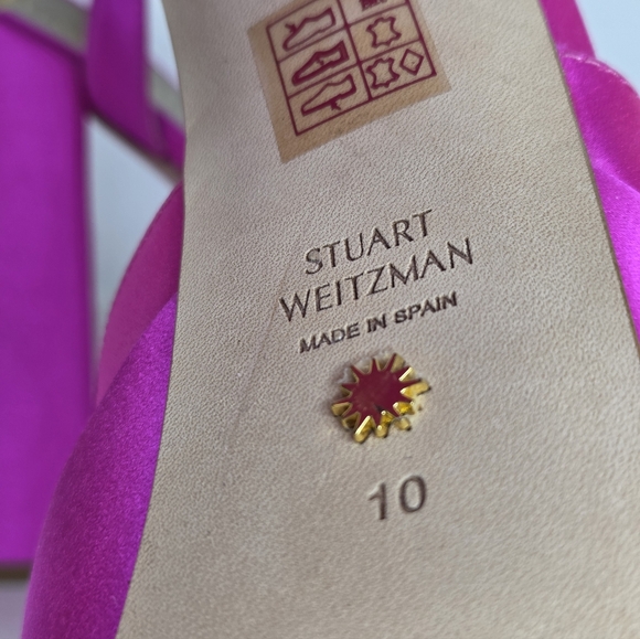 NWT Stuart Weitzman Size 10 Platform Heels In Hot Pink Shoes - Picture 10 of 13